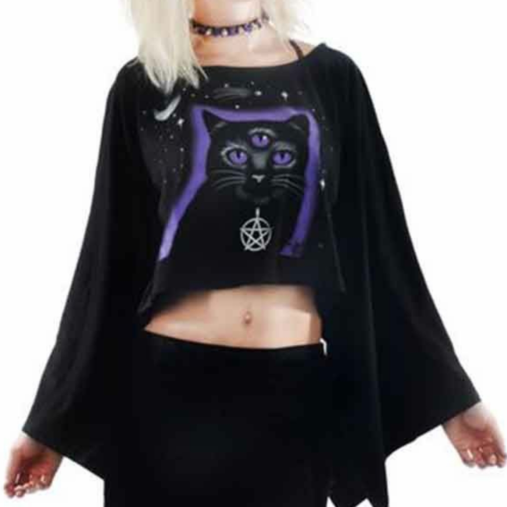 Rat Baby Coven Cape Top 3 Eyed Cat 2X NWT